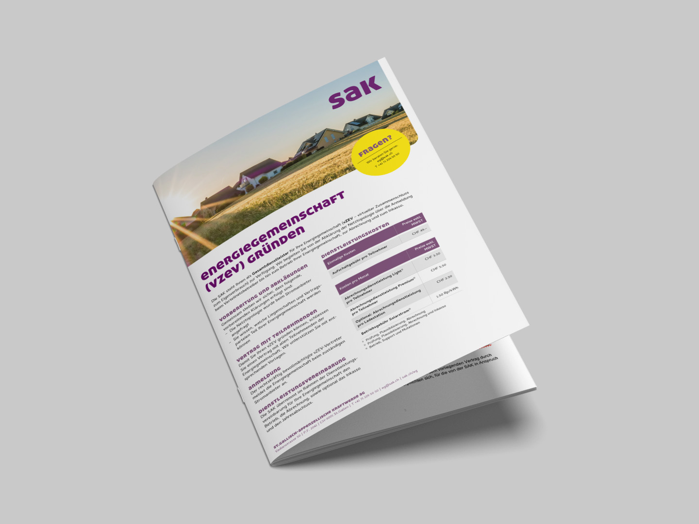 SAK-Flyer zur Energiegemeinschaft